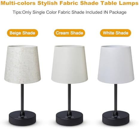 Wowag Cordless Table Lamp,5000mAh Rechargeable Battery Operated Desk Lamp,3Colors & 7 RGB Stepless Dimmable, Portable Small Touch Fabric Shade LED Night Light for Patio Restaurant Home(White)