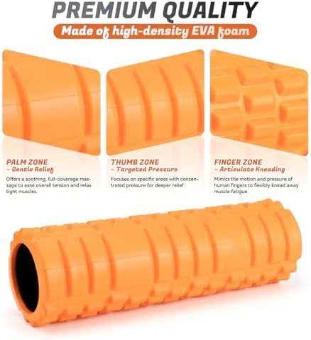 Foam Roller for Deep Tissue Massager, Patented Exercise Roller