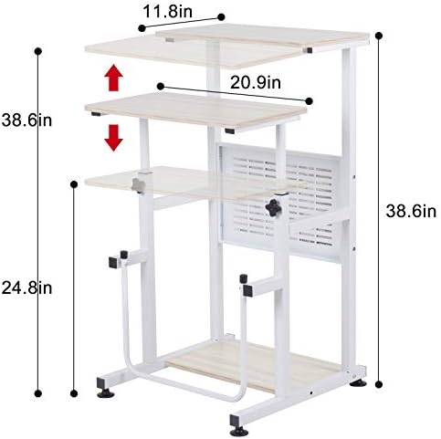 SDADI Adjustable-Height Standing Desk, 2-Mode Modern Standing and Sitting Desk, Light Grain