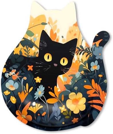 Ergonomic Mouse Pad with Wrist Rest, Cute Cat Memory Foam Padded Pain Relief Non-Slip Wrist Support Mouse Mat for Gaming Work Computer Laptop, Funny Office Supplies Desk Accessory, Cat Flower