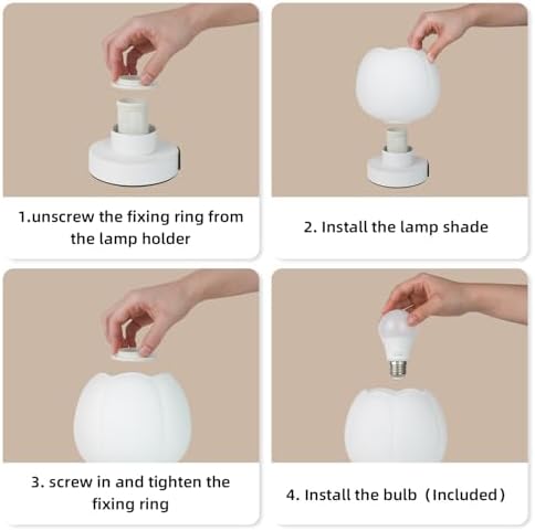 Touch Bedside Lamp wtih USB C+A Charging Ports,Tulip Flower Lamp