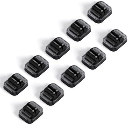 Lamicall 10 Pack [Spring Fixed] Cord Holder, Adjustable Desk Cable Clips