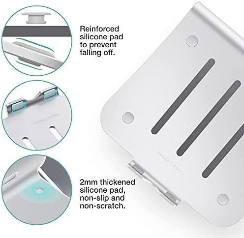 Laptop Stand, Aluminum Notebook Holder Riser Heat-Vent for MacBook Air/Pro, Dell, HP, Lenovo, Microsoft Surface, Samsung 11-16 inches Notebook (Space Silver)