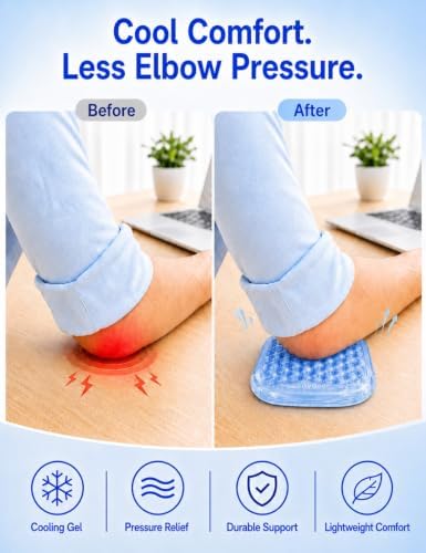 Vaydeer Clear Gel Elbow Pad for Desk, Ergonomic Arm Rest Cushion