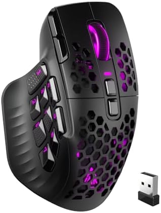 SOLAKAKA SM809 Pro MMO Gaming Mouse with 9 Side Buttons,24000 DPI RGB Mouse for Gamer,16 Programmable Macros MMO Mouse,Black