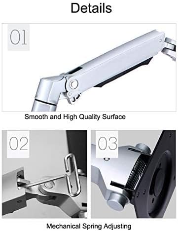 XSJ8013WT Wall Mounted Desk with Monitor and Laptop Stand, Adjustable Laptop Arm for Couch, Bed, Under Desk Mount, Portable Vertical Laptop Holder with Storage, Fits 17-27"