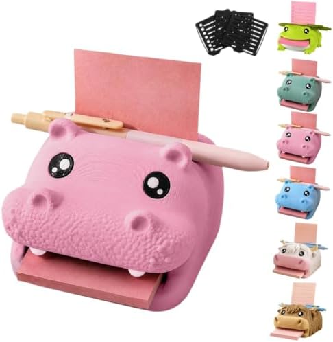 Hippo Note Toad Desk Organizer Sticky Note Holder, with 3 Writing Guides