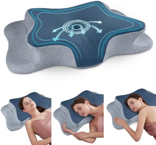 CHxxy Cervical Neck Pillow for Pain Relief Sleeping, Memory Foam Pillows