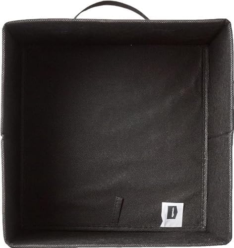 Amazon Basics Collapsible Fabric Storage Bins Organizer with Handles, Sturdy, Foldable, 10.5" x 10.5" x 11", Black, 6 Count (Pack of 5)