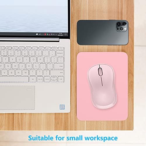Dapesuom Small Mouse Pad, 6 x 8 Inch Thick Rubber Premium-Textured Non-Slip Portable & Washable Mini Mouse Mat for Women Men Wireless Laptops Keyboard Tray Gaming Work Computer Office Travel, Pink