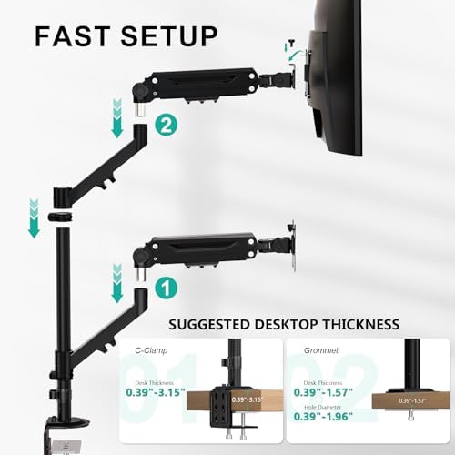 WALI Vertical Dual Monitor Mount for 13-40 inch Screens, up to 26.4 lbs