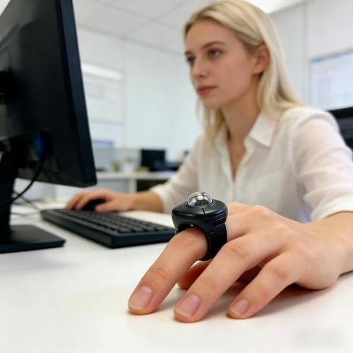 elec Space Wireless Ring Mouse - Creative Air Finger Trackball for Tablets & Phones, Bluetooth & 2.4G Connectivity, Ideal for Video Streaming, Remote Photography, and Music Control