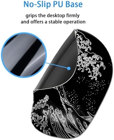 Ergonomic Mouse Pad with Wrist Rest,Comfortable Computer Gel Mouse Pad Wrist Support for Laptop,Pain Relief Mousepad with Non-Slip PU Base Japanese Wave