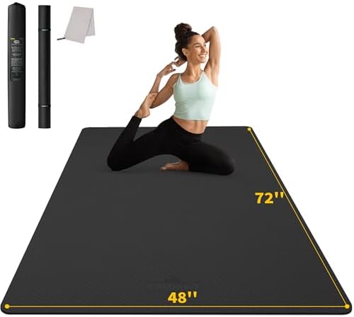 CAMBIVO 72''x48'' Large Yoga Mat, Extra Thick TPE Workout Mat