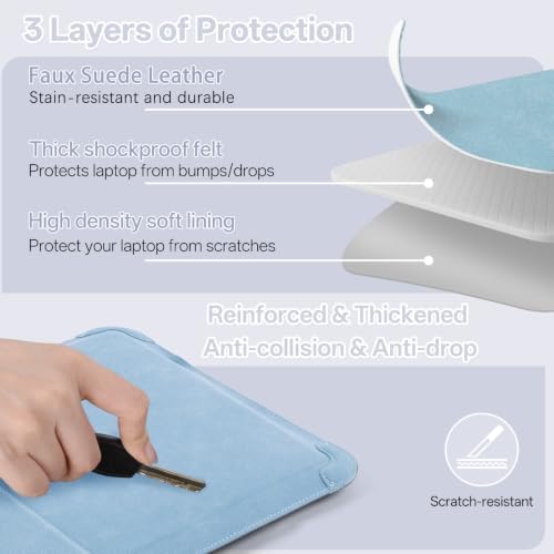 15-16 inch Laptop Sleeve Case with Stand for MacBook Pro 16/Air 15