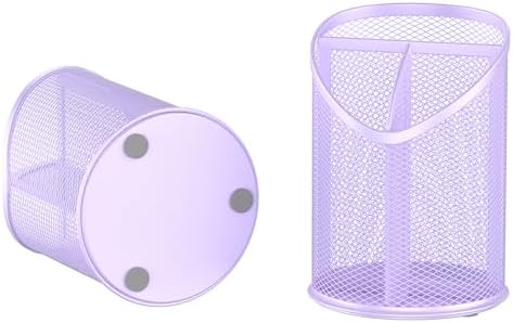 Delifox 2 Pack Pen Holder Mesh Round Pencil (Purple)