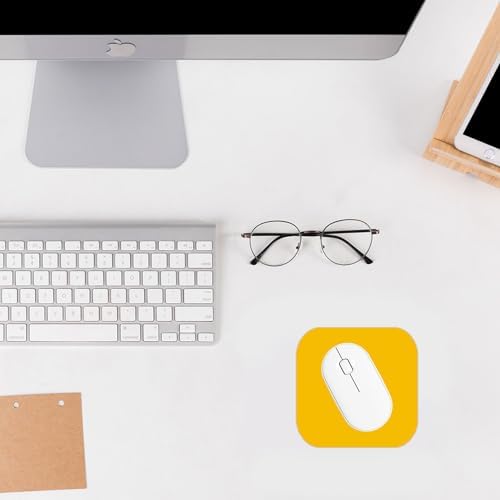 Mini Mouse Pad, 6x6 Inches, Waterproof Non-Slip Rubber Base, for Laptop, Keyboard Tray, Wireless Mouse, Home, Office, Travel (Yellow)
