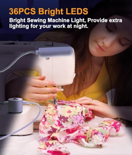 36LED Sewing Machine Light, 6.56ft Long Cord, Magnetic Base Work Lamp, 2-Pk