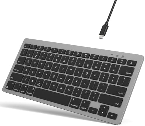 OMOTON Wireless Keyboard for Mac, USB-C Rechargeable, Bluetooth ONLY