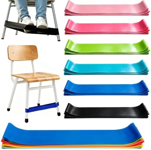 25 Pack Chair Bands for Kids with Fidgety Feet, ADHD Tools for Kids, ROOKEA Sensory Classroom Must Haves for ADHD Kids Fidget Chair Bands ADD Autism ADHD Chair Bands for Classroom Home Chairs