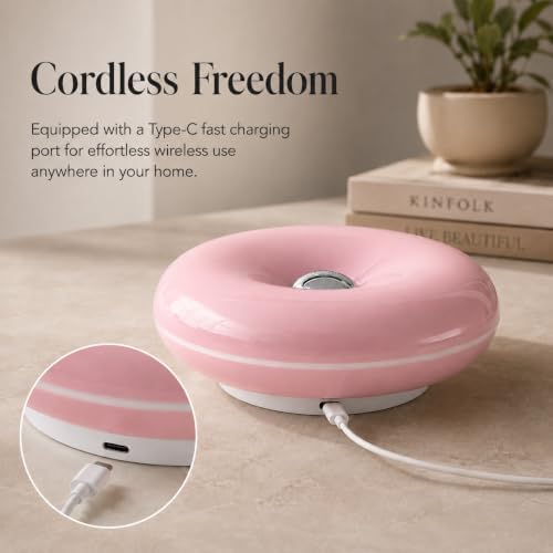 Pink Donut Lamp,Rechargeable,Pink Ambient Light,Bedroom Decor Gift