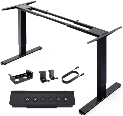 HUANUO Dual Motor Electric Standing Desk Frame, 265 lb Capacity, Black
