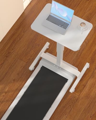 WALKINGDESK Height Adjustable Mobile Standing Desk with 360 Swivel Casters, 29"-45" Pneumatic Rolling Desk on Wheels, Perfect for Home Office, Bedroom, Living Room, White