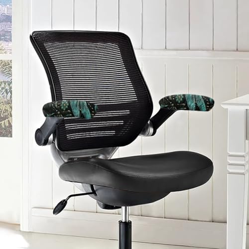 Office Chair Armrest Covers Set of 2, Dragonfly Flower Print Chair Arm Covers, Removable Office Chair Covers Stretchy Armrest Covers, Home Decorations