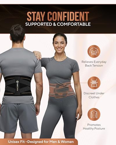TheraCopper Copper Back Brace for Men & Women (X-Large)