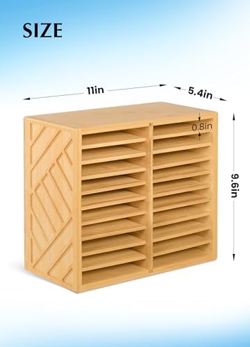 Bamboo Marker Organizer for Desk, Marker Storage Organizer for 140 Markers，Pens, Pencils and Art Brushes，Wooden marker holder for Home, Classroom and Office Decor,Bamboo