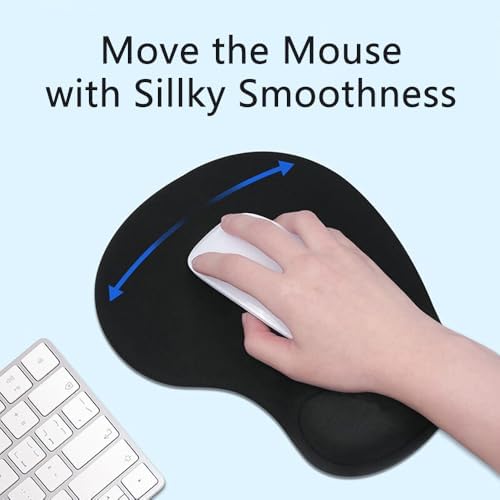 Ergonomic Mouse Pad with Wrist Rest, Gel Wrist Support Mousepad, Pain Relief Laptop Computer Mouse Pad, Non-Slip Mouse Pads for Office & Home (Pink)