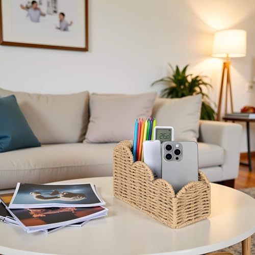 CubesLand Bedside Table Desk Organizer Caddy, Remote Pen&Pencil Holder Cup