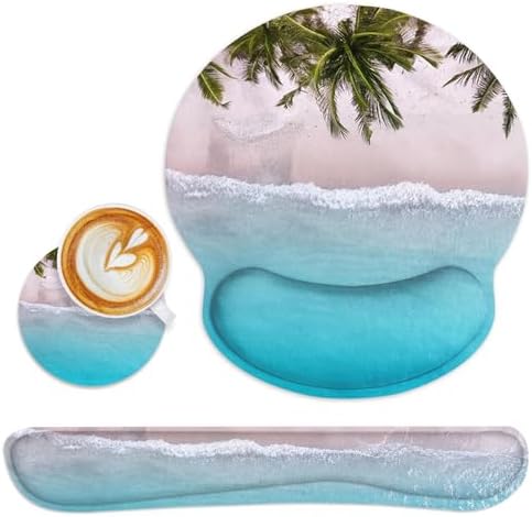 Britimes Ergonomic Mouse Pad Set with Wrist Rest, Ocean Blue
