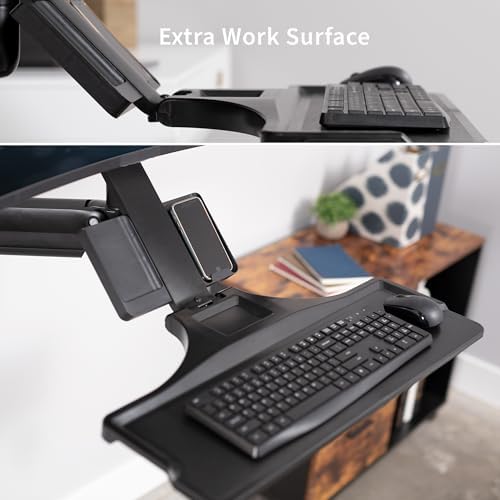 VIVO Monitor & Keyboard Counterbalance Sit-Stand Wall Mount, STAND-SIT1WD