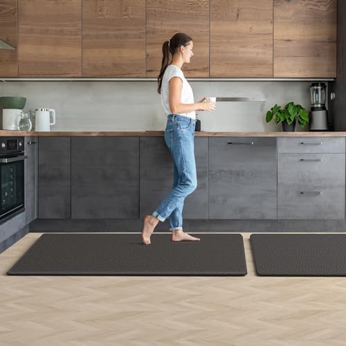 Kitchen Mat 2PCS Kitchen Rugs Cushioned Anti-Fatigue Rug Standing Desk Mat