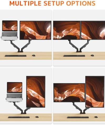 PUTORSEN Monitor and Laptop Arm for Max 32” Monitor and 17” Laptop