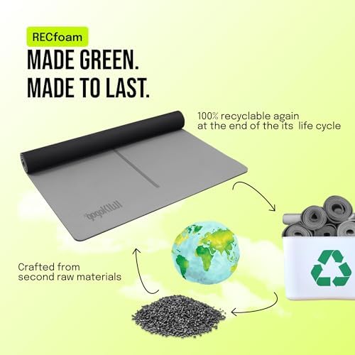 Gogokiwi Large Yoga Mat (6'x4') – 1/4" & 1/2" Thick Exercise Mats for Home Workout, Extra Wide Workout Mats for Home Gym, Yoga, Pilates, Stretching, Floor & More