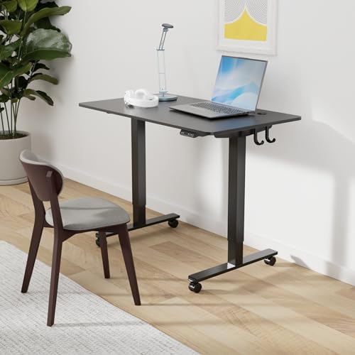 Cubiker Electric Standing Desk, 48 x 24 Stand up Desk Height Adjustable, Home Office Desk with Splice Board, Black