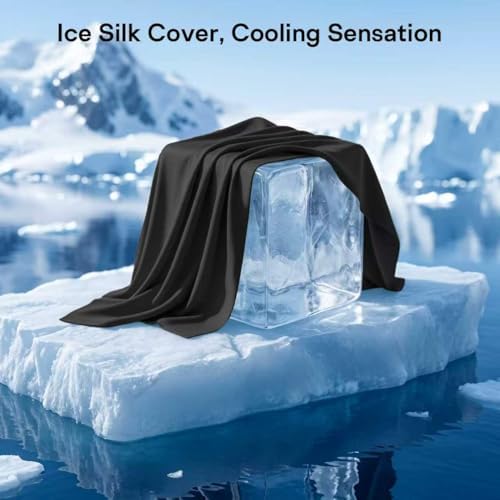 Neck Roll Pillow - Cooling Cover Round Neck Pillow for Sleeping - Memory Foam Cervical Support Pillow - Ergonomic Cylinder Pillows for Neck, Leg, Back, Yoga, Relaxing (Grey White)