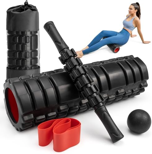 Krightlink 5-in-1 18" Foam Roller Set for Deep Muscle Massage Release