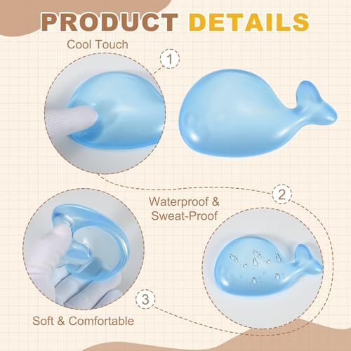 PATIKIL Gel Wrist Rest, Wrist Support for Mouse Whale Shape Ergonomic Mouse Pad Soft Silicone Support Comfortable Cushion for Computer Gaming Office Home, Bright Blue