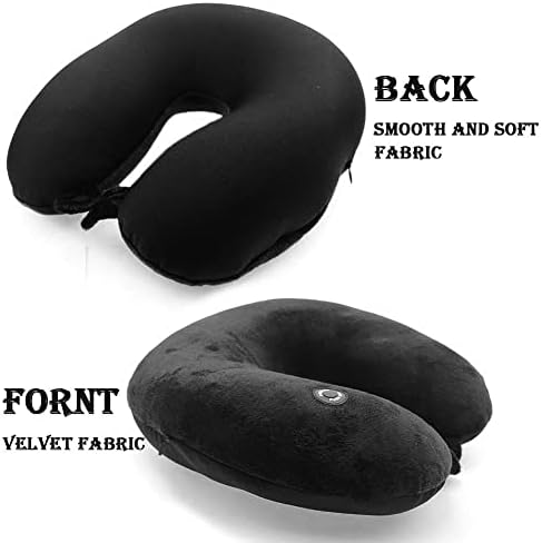 Hooshing Vibrating Neck Pillow Portable Travel Neck Pillow Massage, Black