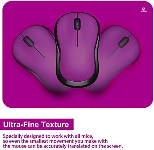 Audimi Small Mouse Pad 6 x 8 Inch, Mini Mouse Pad Thick for Laptop Wireless Mouse Home Office Travel, Portable & Washable (Purple)