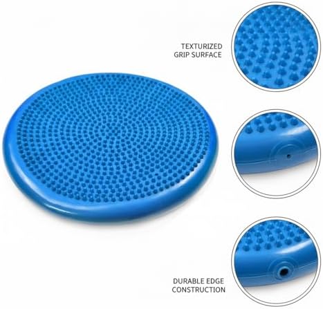 Balance Cushion, Inflatable Wobble Disc for Active Sitting and Floor Exercise, 13 Inch PVC Blue (1 PC)