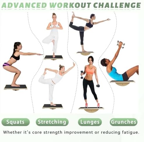 Professional Wooden Balance Board for Adults-Anti-Slip 350LBS Wobble Board for Physical Therapy Standing Desk Core Strength-Rocker Board Balancing Board