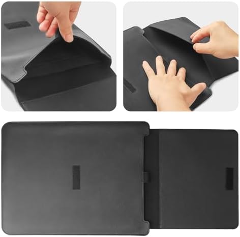 IMMOENUC - Laptop Sleeve Case with Stand for MacBook Pro 16 A3186/A3403/A2991/A2780/A2485/A2141 M4 M3 M2 M1 Pro/Max 2024/2023 MacBook Air 15 A3241/A3114/A2941 16 inch PU Slim Bag with Mouse Pad（Black）