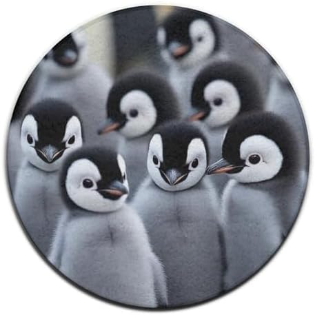 Fashion Round Area Rug Large Non Slip Carpet Unisex Home Decor Mat Cute Penguins Fun Art