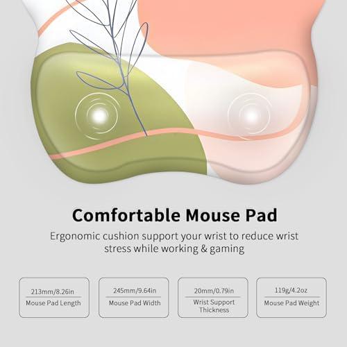 EooCoo Ergonomic Mouse Pad with Wrist Rest, Memory Foam Support Mousepad