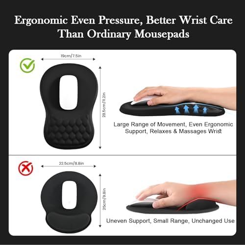EooCoo Massage Ergonomic Mouse Pad with Dual-Slope Design Wrist Rest
