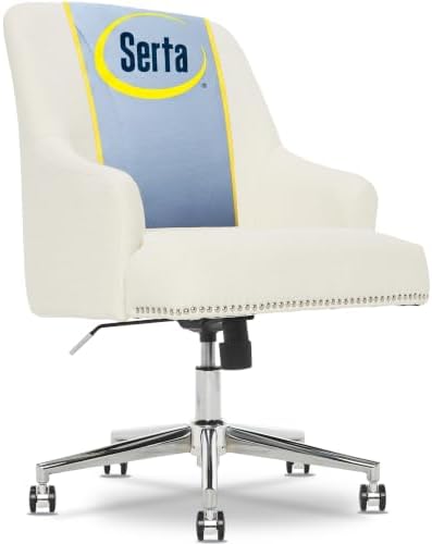 Serta Home Office Desk Chair with Low Padded Arms, Vanity Chair for Bedroom